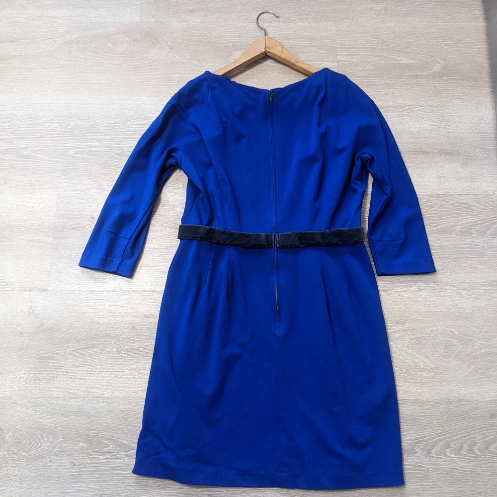 Modcloth retro blue 3/4 sleeve dress size L